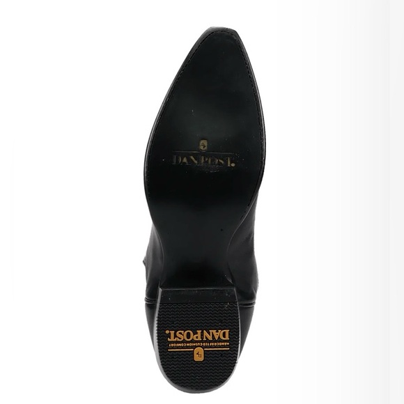 Dan Post Ronan Snip Toe Men’s Black Leather Boot 9EW New With Box & Tags - Picture 10 of 13